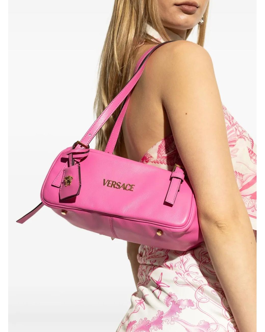 ショルダーバッグ・ポシェット VERSACE Woman Shoulder bag Pink 10076801A08163 1PO6P Versace Shoulder Bag: Elegant Pink Design