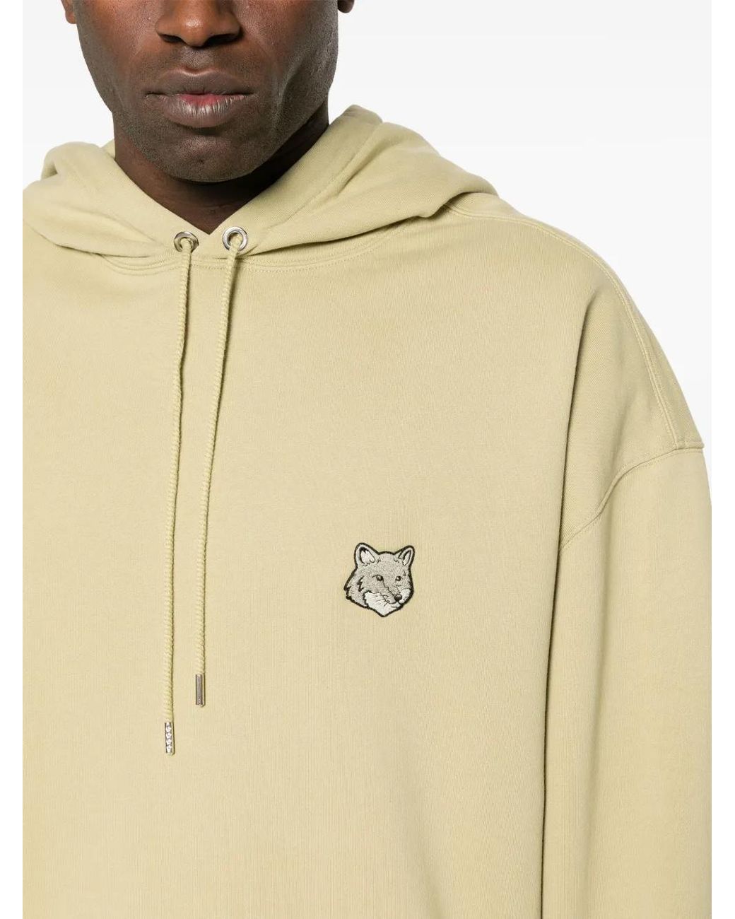 Maison Kitsuné Natural Bold Fox Head-Patch Hoodie for men