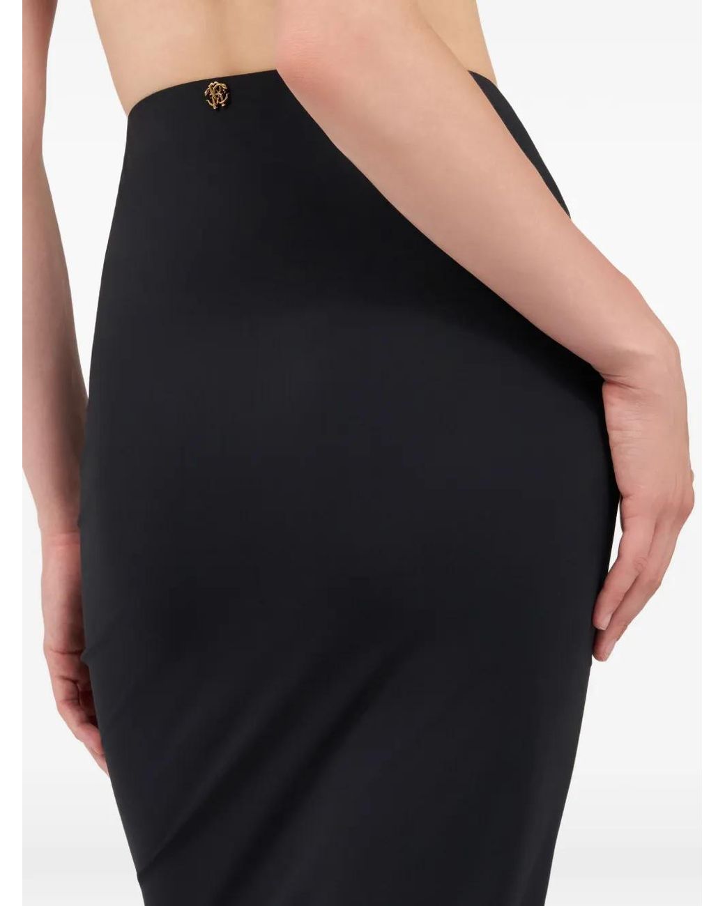 Roberto Cavalli Gedrapeerde Strandkleding Met Zijsplit in het Black