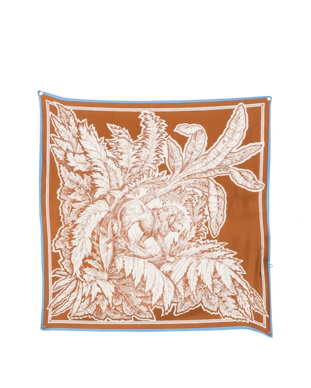 Inoui Edition Pink Lion-Print Silk Scarf