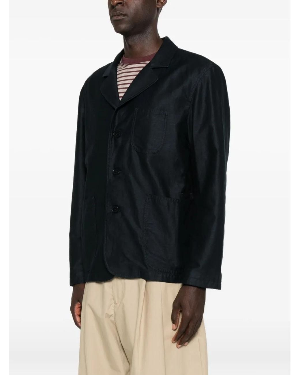 YMC Black Button-Fastening Patch-Pocket Blazer for men