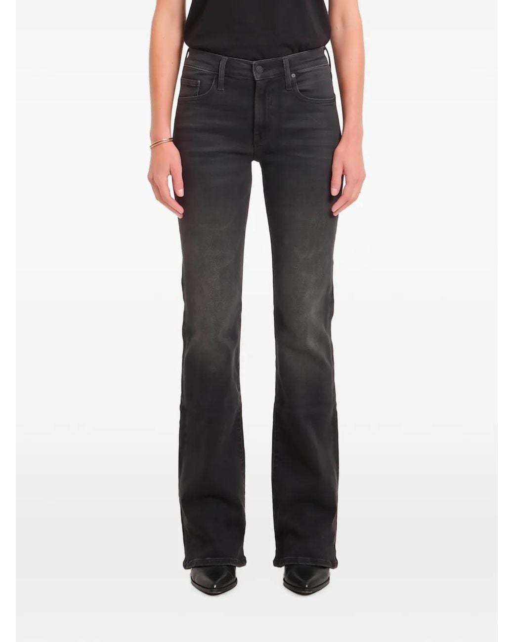 Mother Black The Jinx Heel Bootcut Jeans