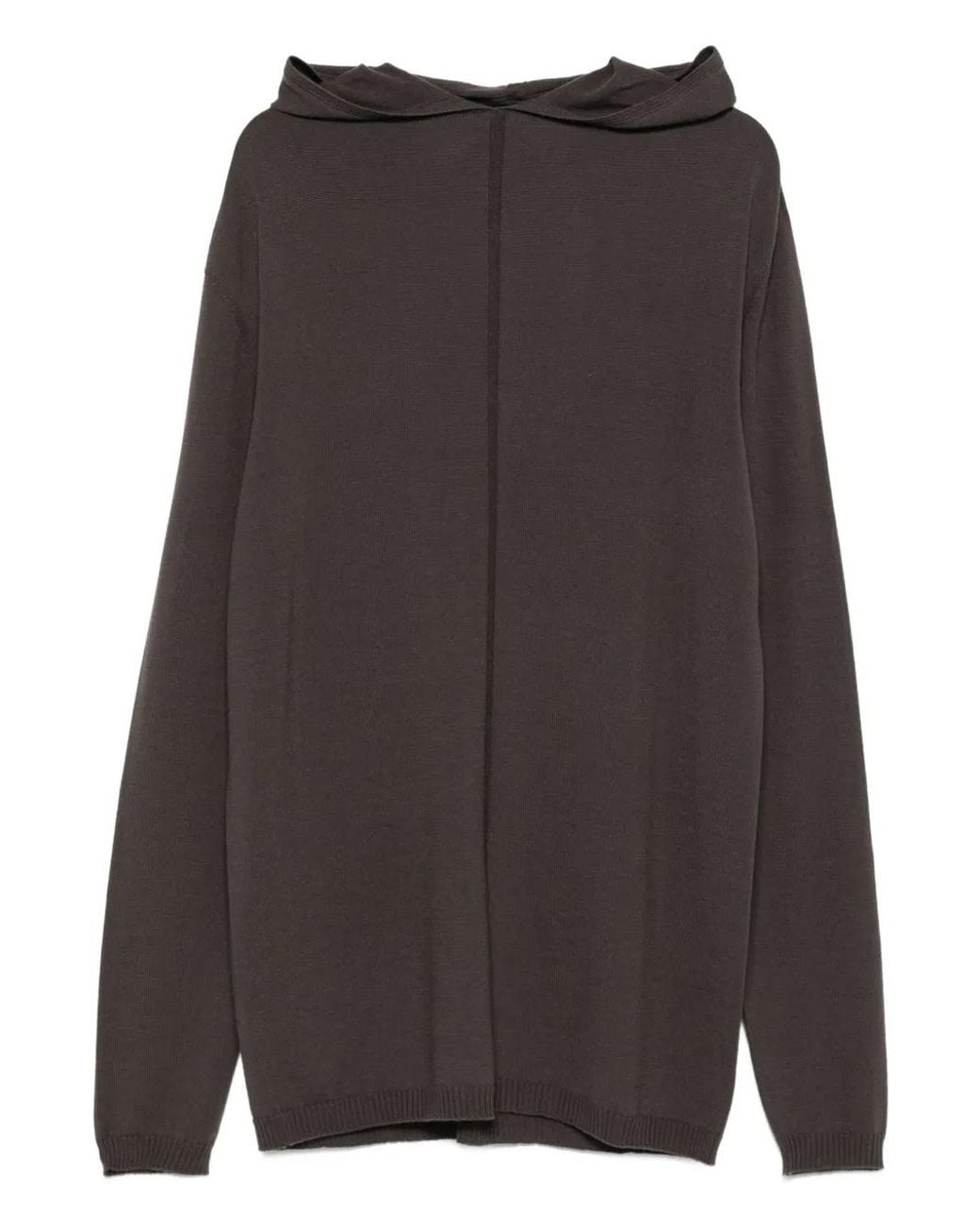 Rick Owens Brown Wool Hoodie for men