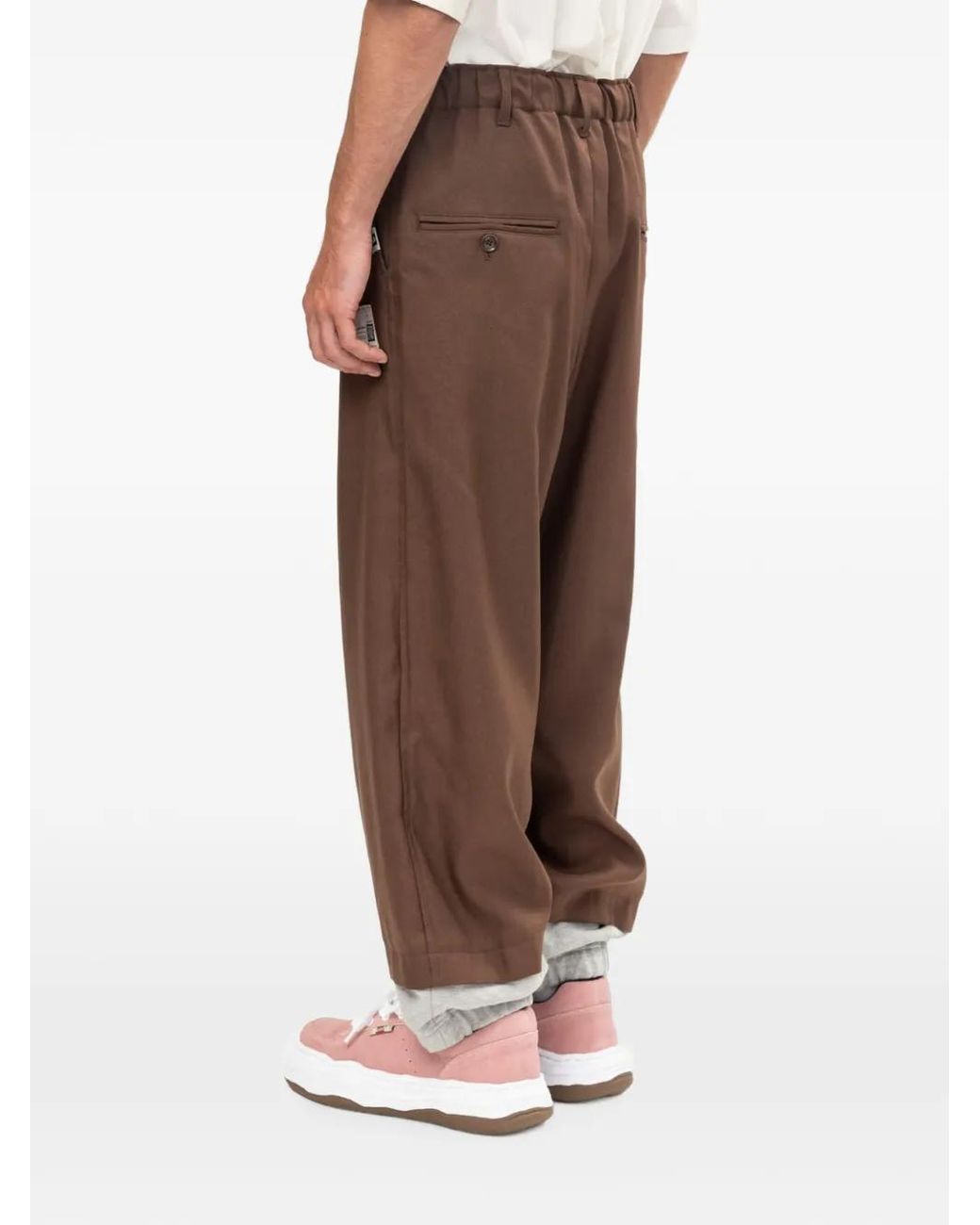 Maison Mihara Yasuhiro Brown Sweat Layered Twill Pants for men