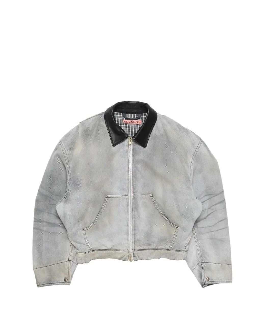 Acne Gray Faded Denim Bomber Jacket for men