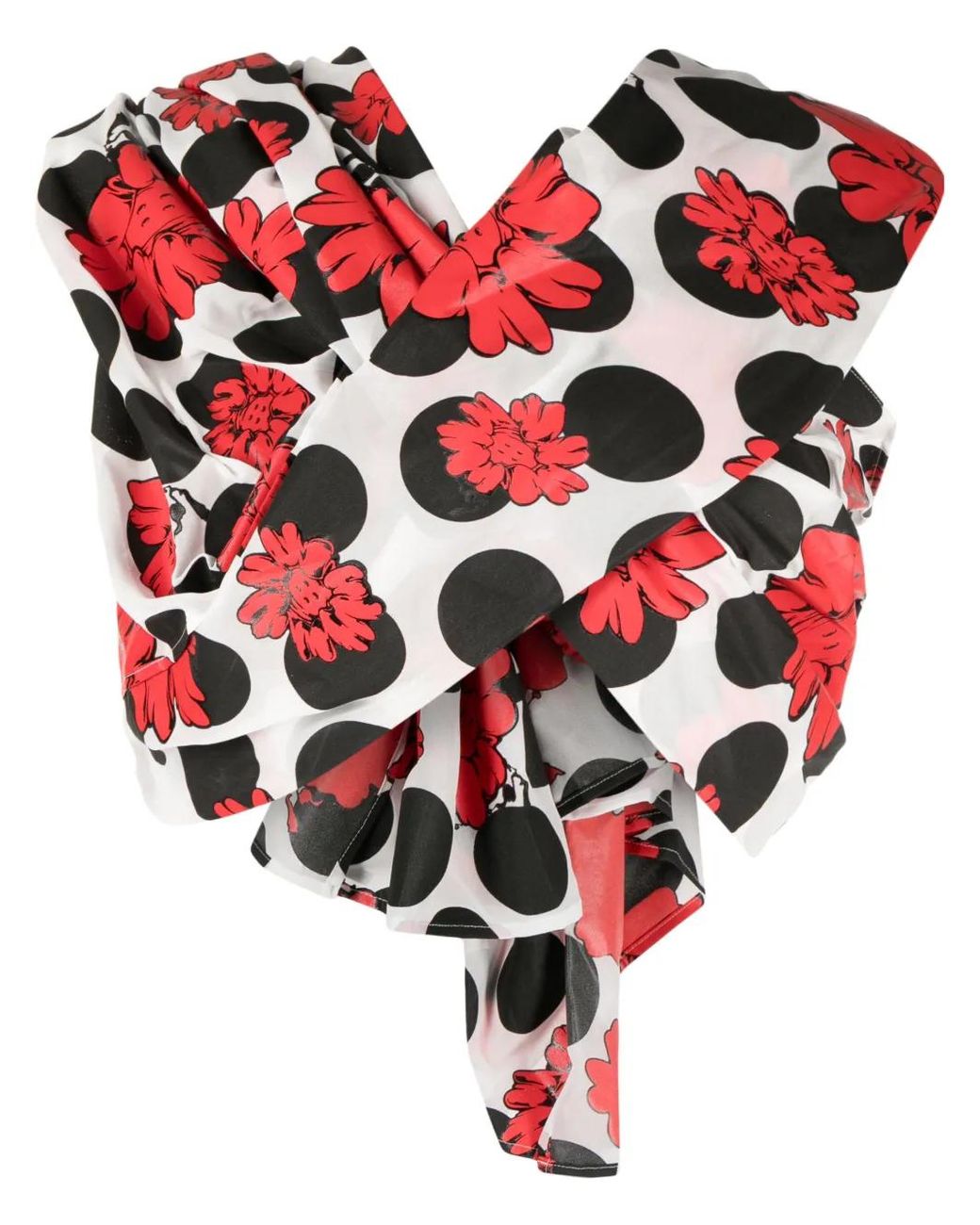 Comme des Garçons X Shun Sudo Bow-Detail Gathered Twisted Blouse