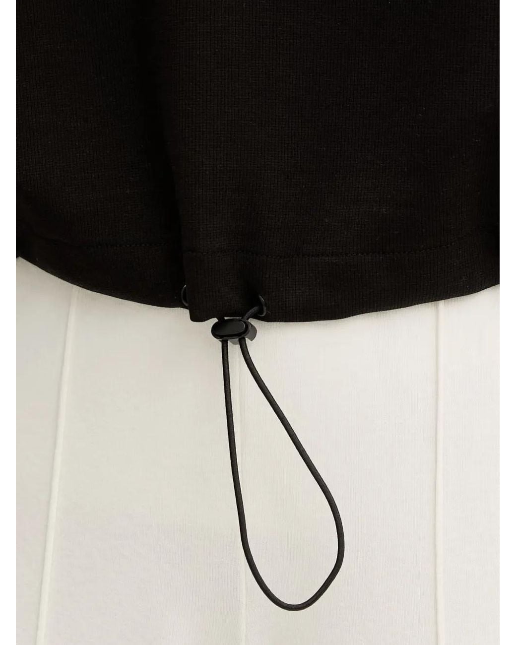 Guess Black Drawstring-Hem Polo-Shirt
