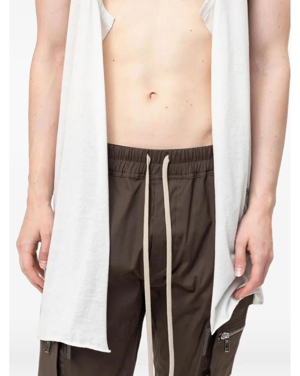 Rick Owens White Open Pony Tank Top for men