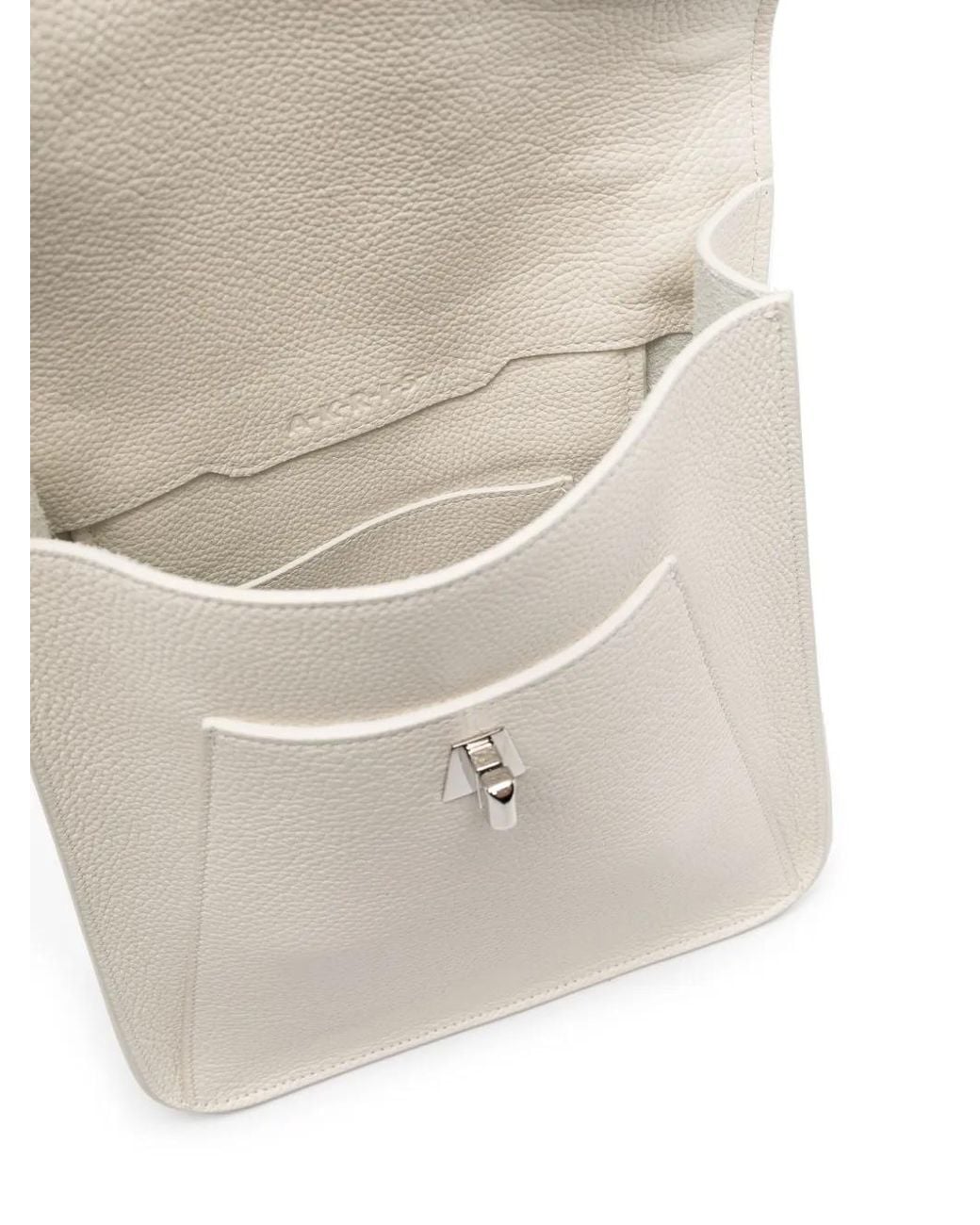 Akris White Flap-Top Crossbody Bag