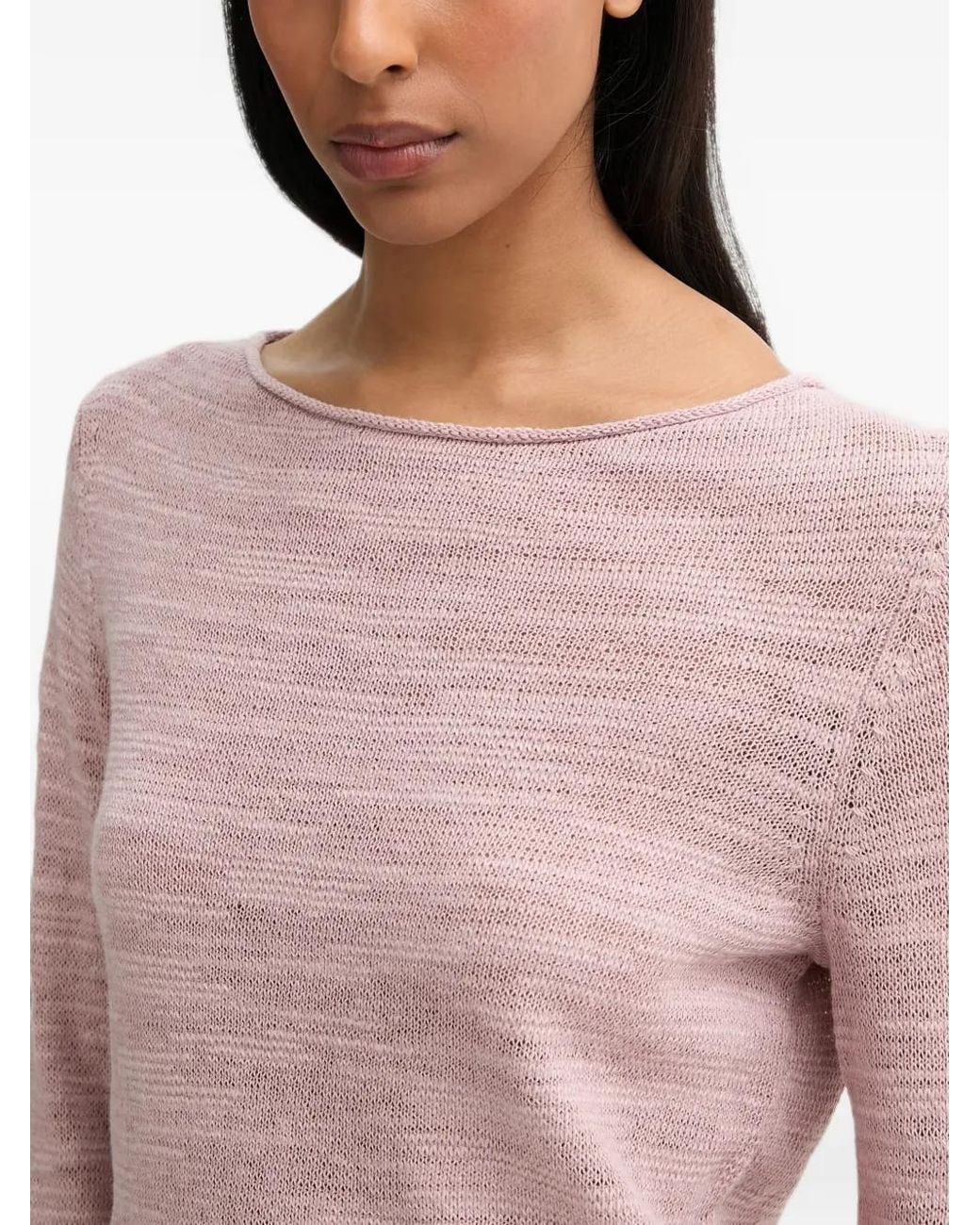 Marc O' Polo Blue Boat-Neck Fine-Knit Sweater