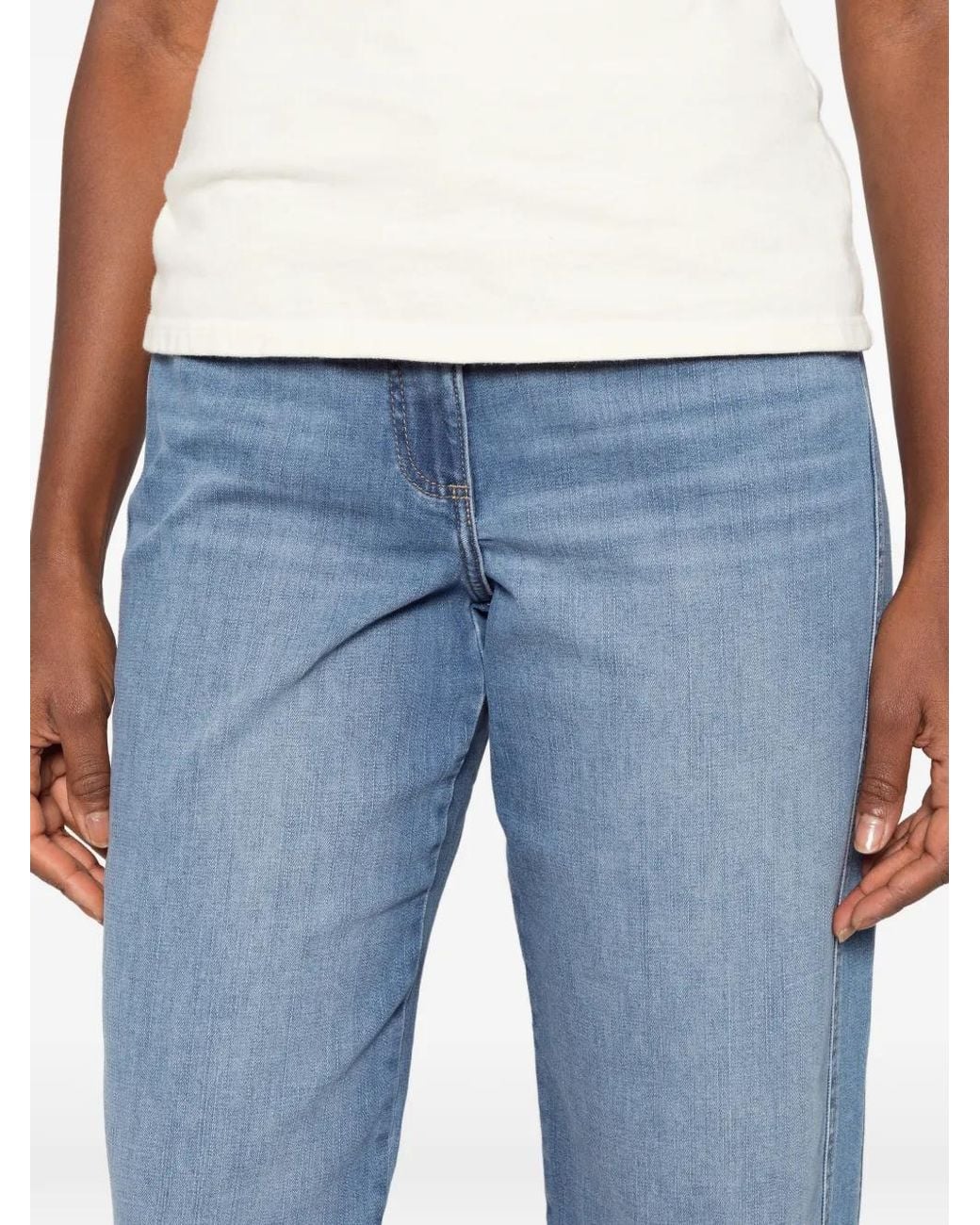 BETTY&CO Blue Faded Cropped Jeans