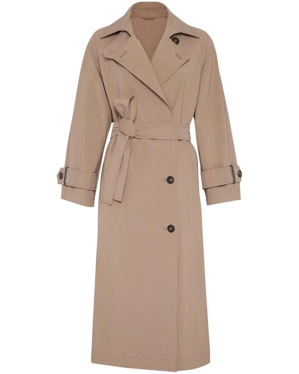 Brunello Cucinelli Natural Belted Trench Coat
