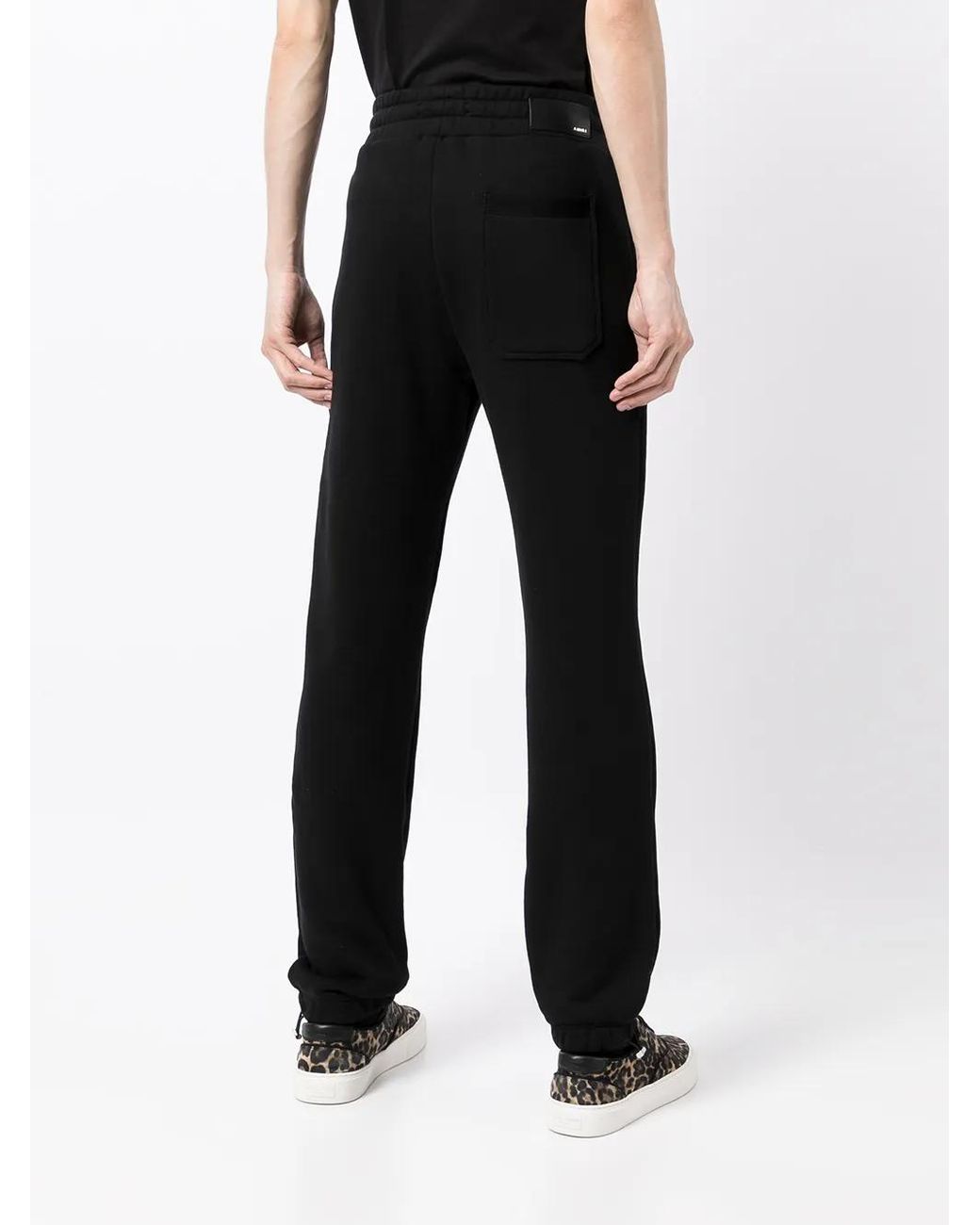 Amiri Black Logo-Print Cotton Track Pants for men
