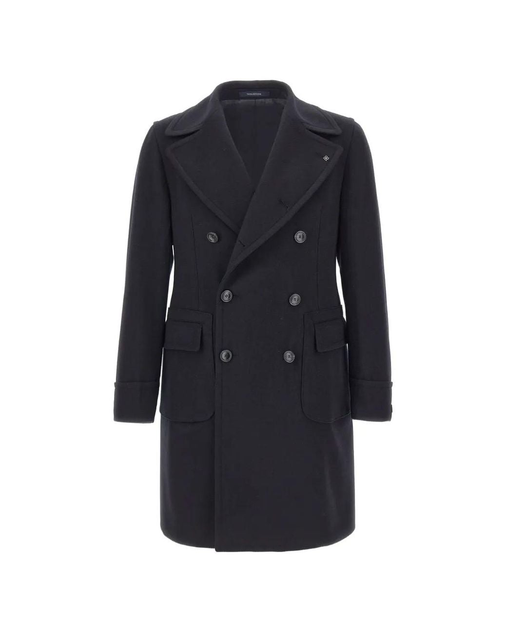 Tagliatore Blue Carlo Double-Breasted Wool Coat for men