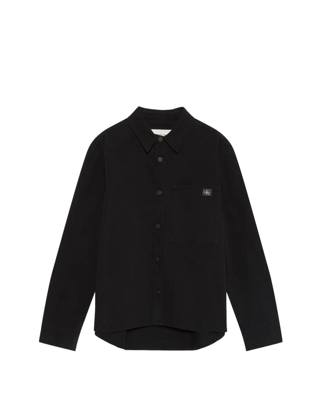Calvin Klein Black Logo-Patch Shirt Jacket for men