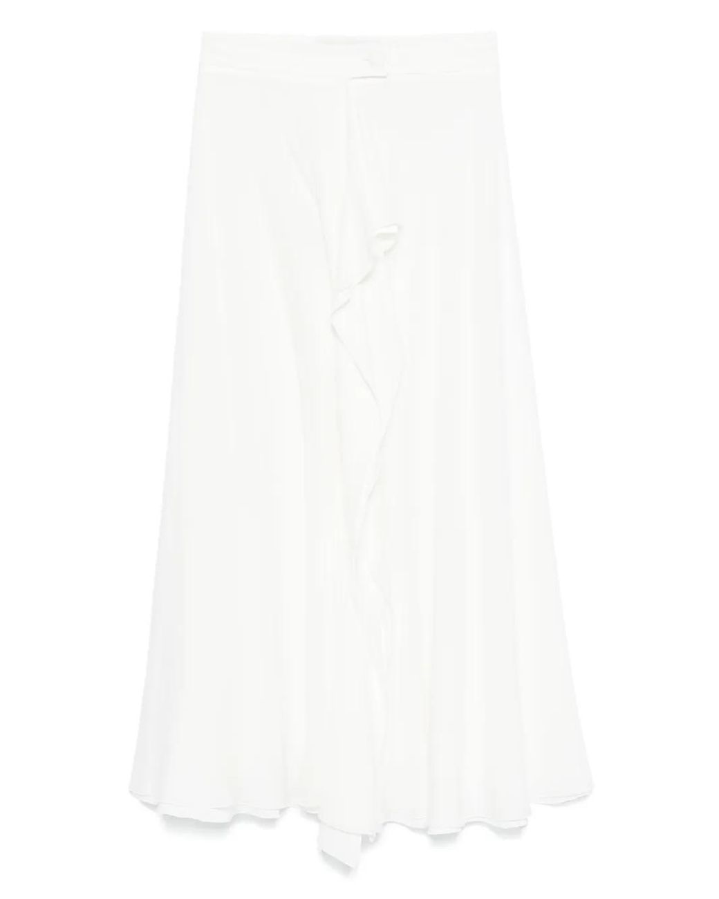 DE SANTIS White Draped Midi Skirt