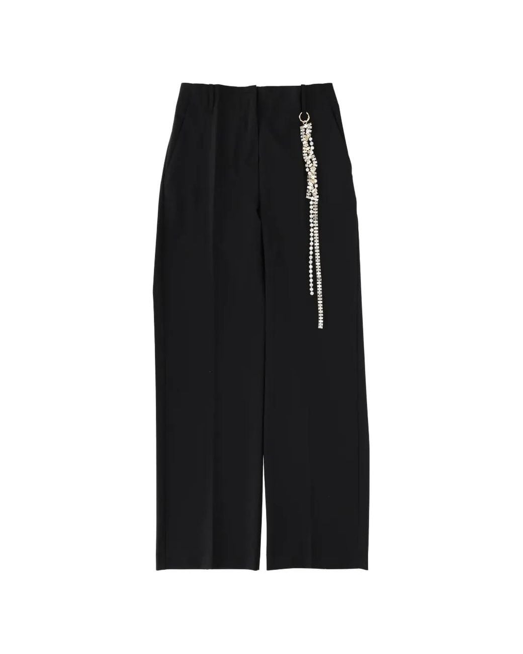 Circus Hotel Black Beaded Chain Trousers
