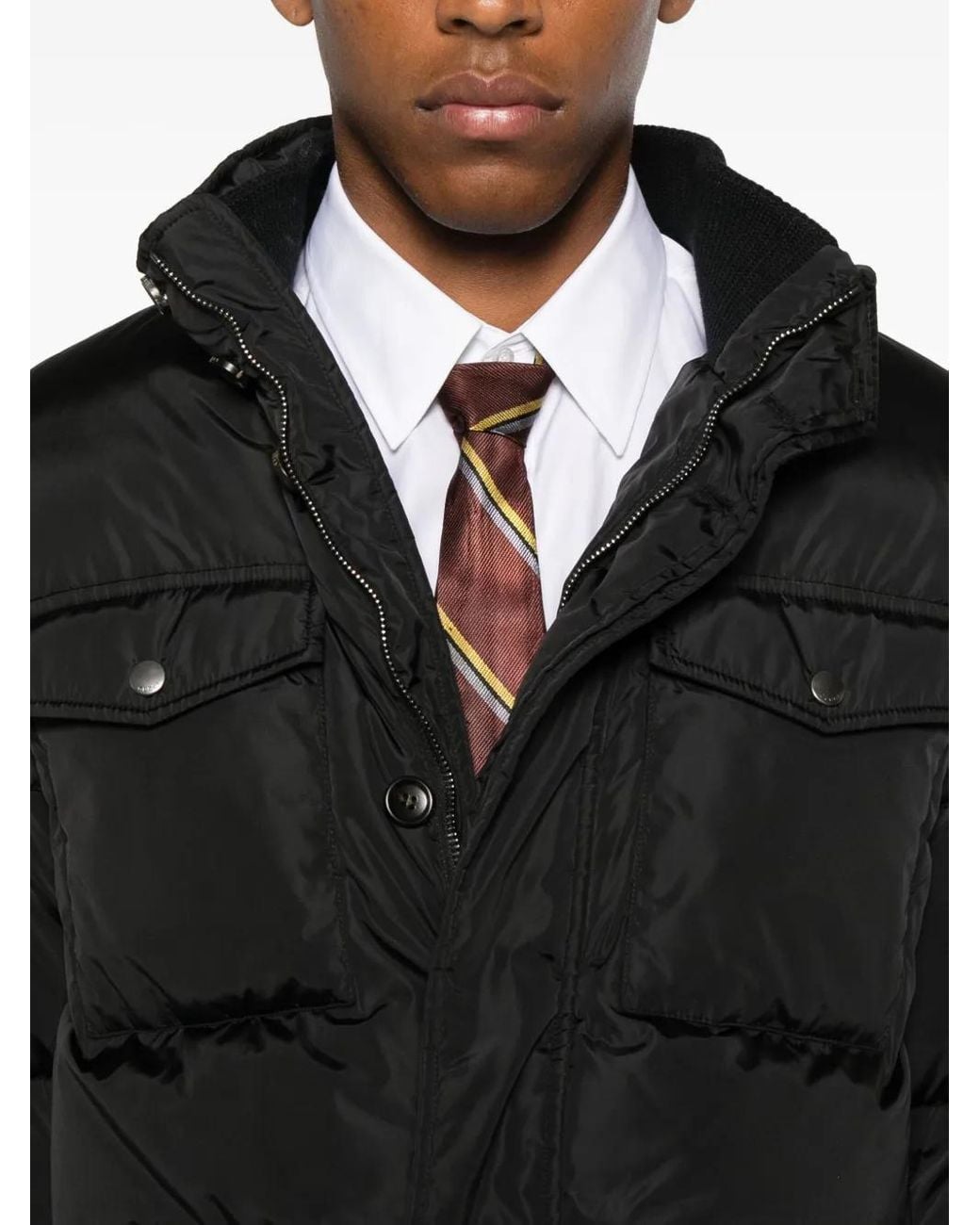 Gucci Black Flap-Pocket Padded Jacket for men