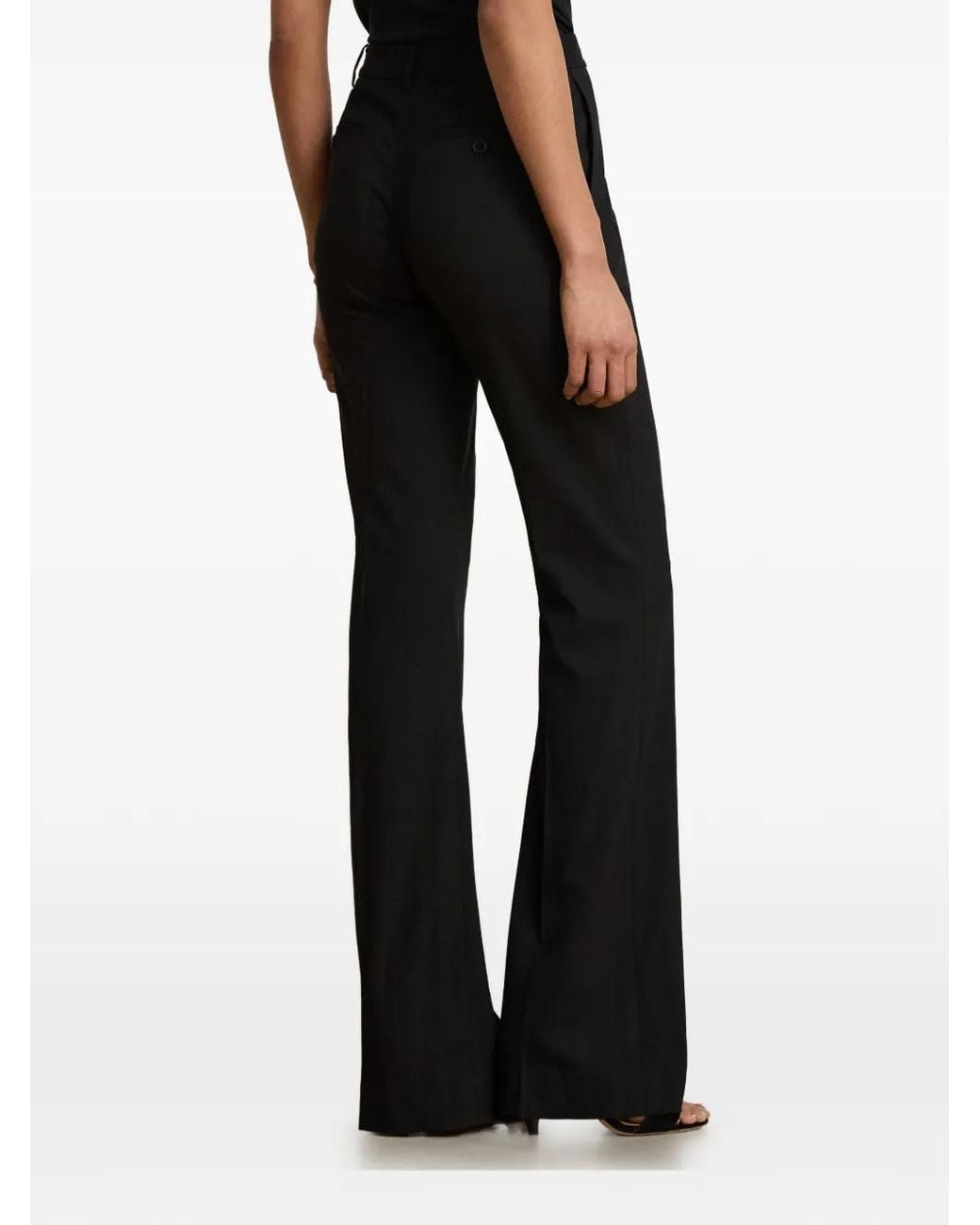 Ralph Lauren Black Stretch-Crepe Straight-Leg Trousers