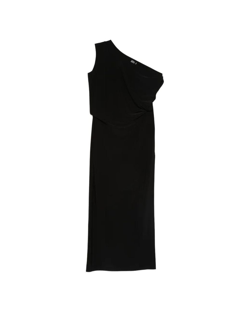 Norma Kamali Black Side Slit Long Dress