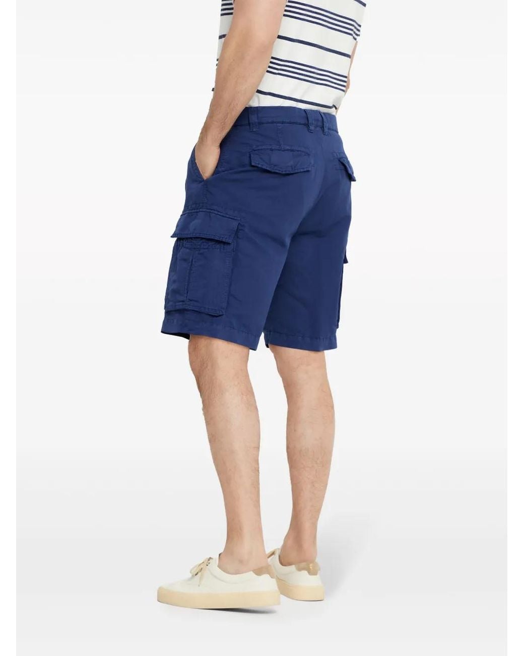 Brunello Cucinelli Blue Mid-Rise Cargo Shorts for men