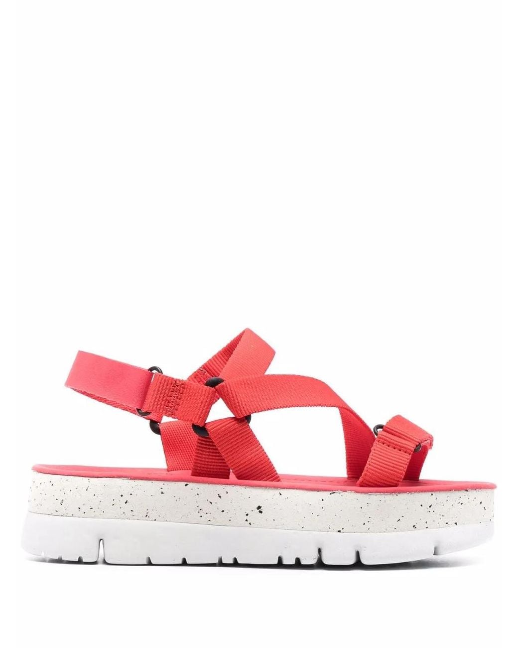 Camper Red Oruga Up Platform Sandals