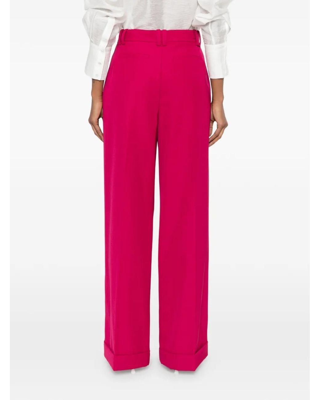 Zimmermann Pink Luna Wool Slouch Trousers