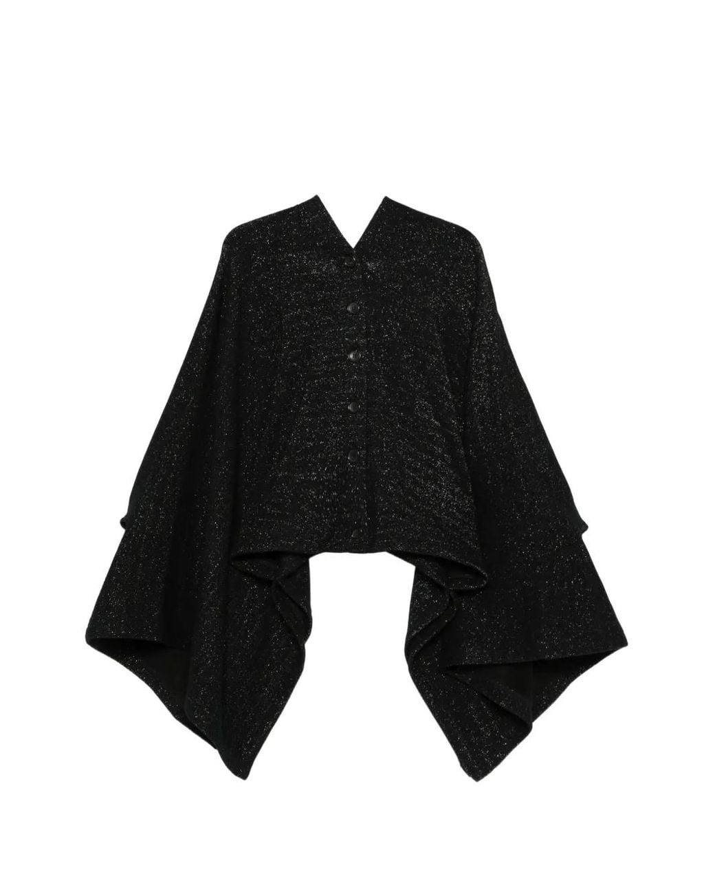 Junya Watanabe Black Glitter-Effect Button-Up Sweater