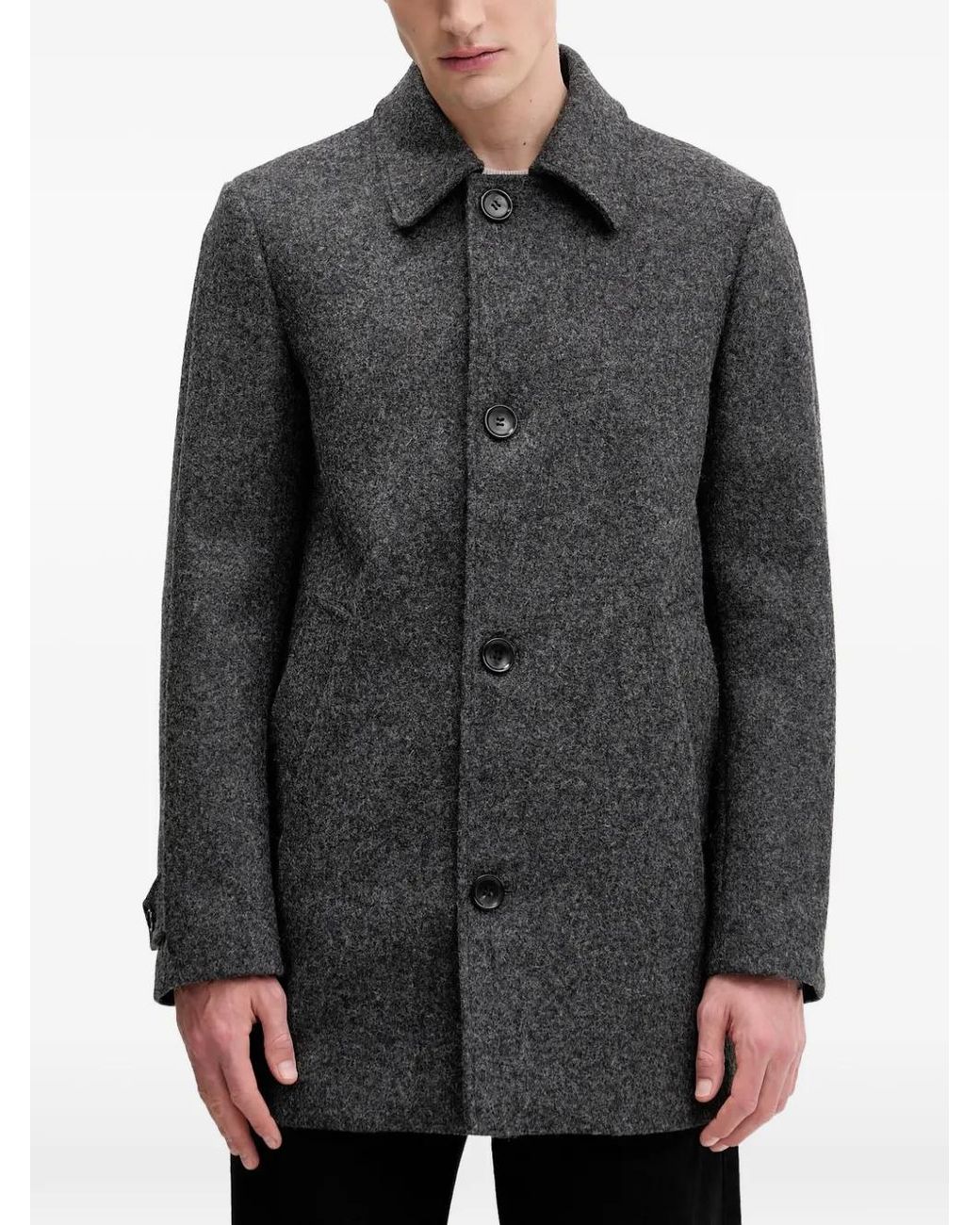 Bally Gray Buttoned Coat for men