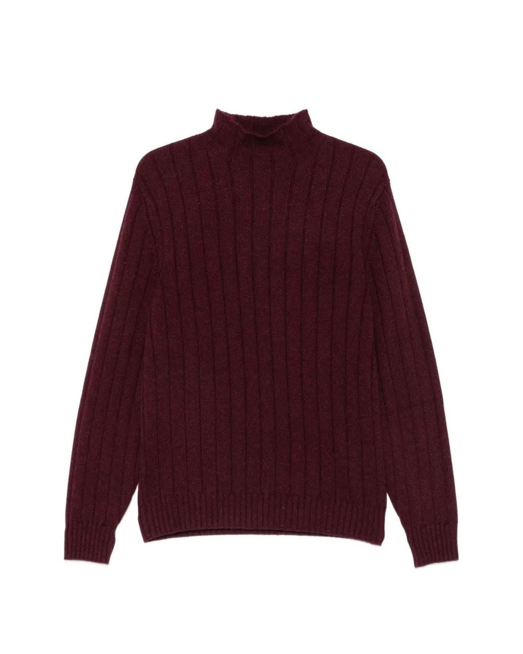 Brunello Cucinelli Red Pull Côtelé À Col Montant for men