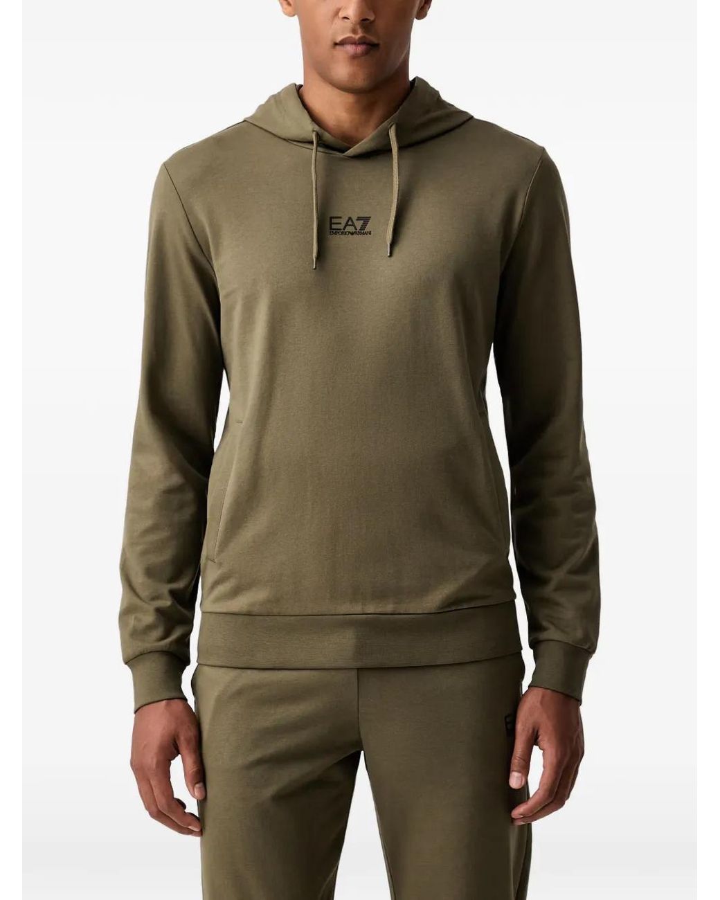 EA7 Green Logo-Print Tracksuit for men