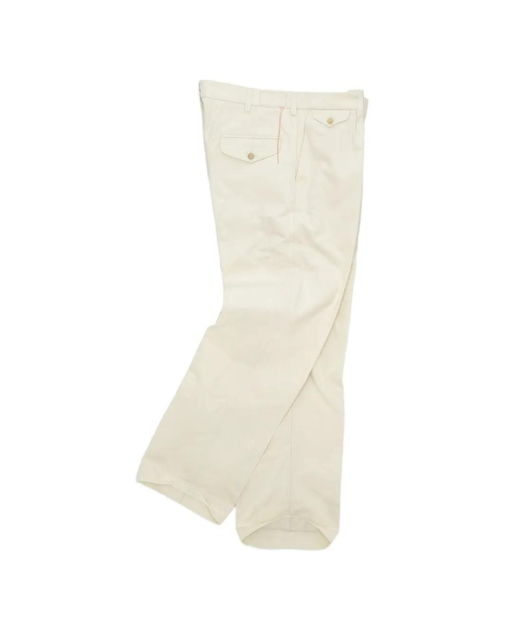 Fortela White Riviera Pleated Cotton Straight-Leg Trousers for men