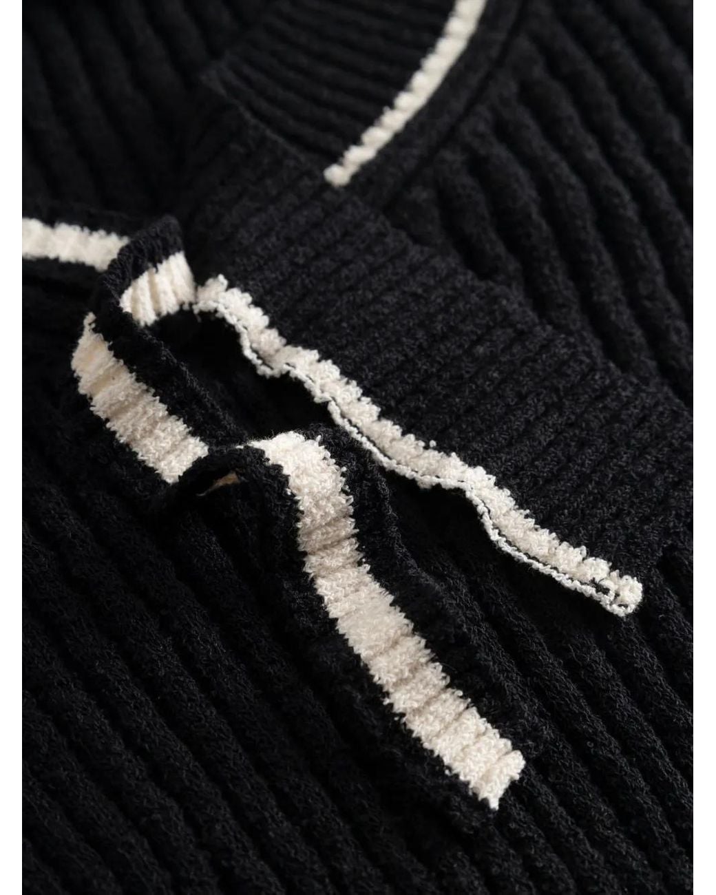 Elena Velez Black Varsity Knitted Top