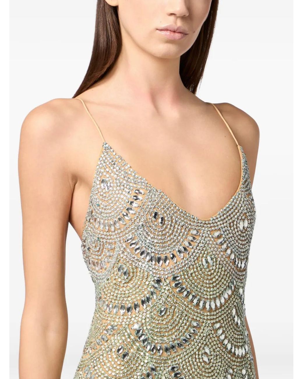 Philipp Plein Natural Mini Dress Waves