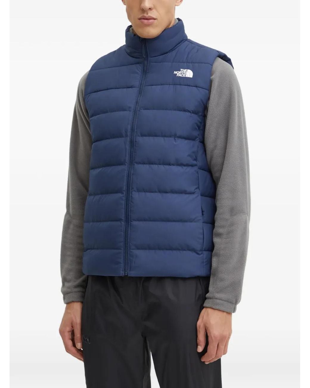 The North Face Blue Padded Zipped Gilet for men