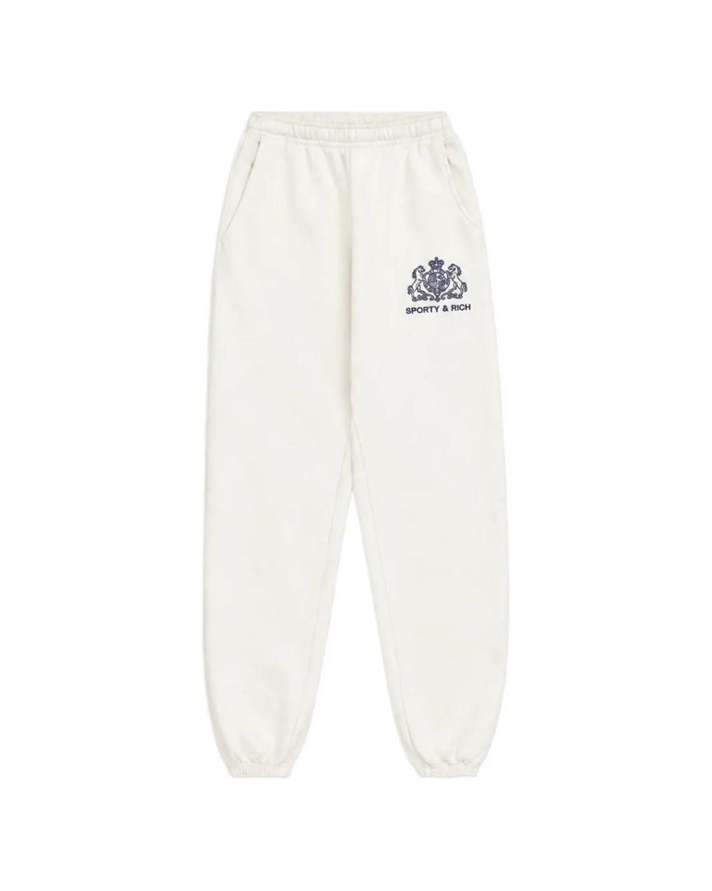 Sporty & Rich White Brianno Sr Hotel Logo-Print Track Pants