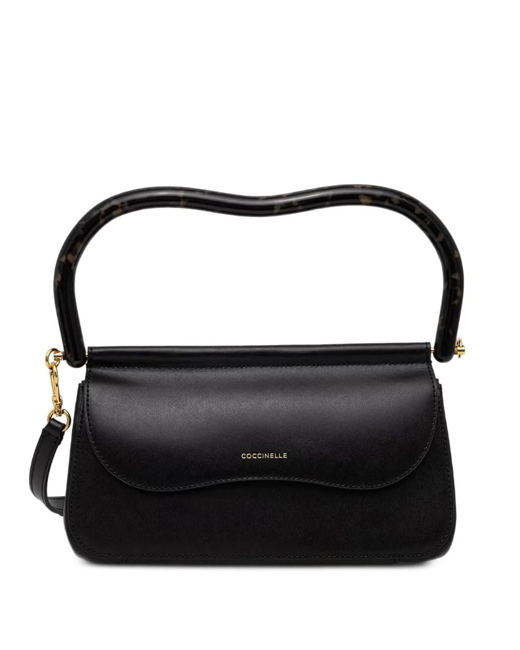 Coccinelle Black Tortoiseshell-Effect Shoulder Bag