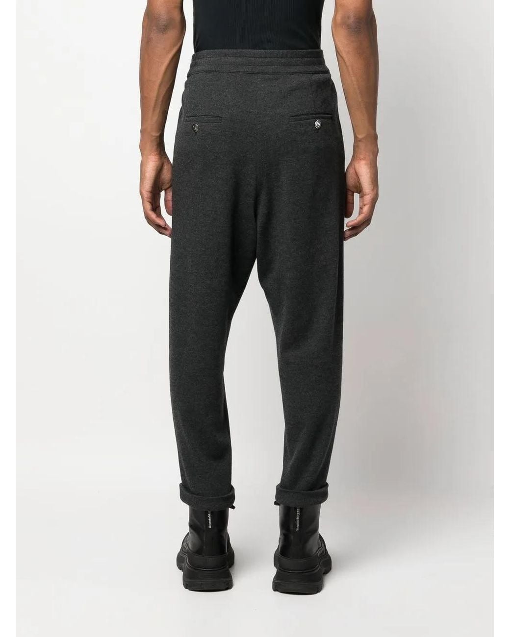 Balmain Black Low-crotch Drawstring-waist Trousers for men