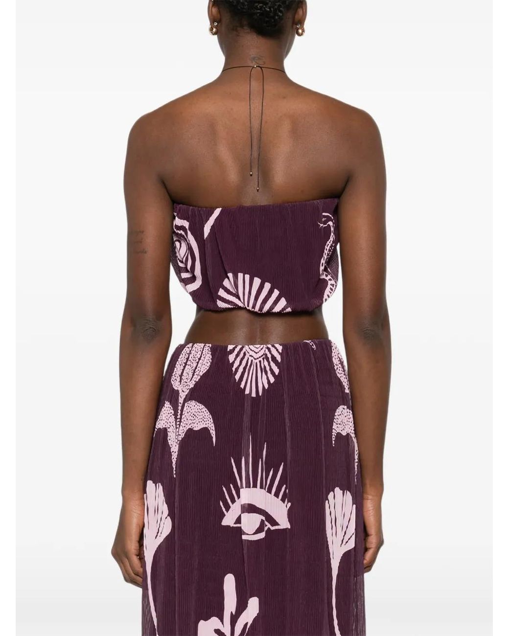 Cala De La Cruz Purple Odessa Strapless Top