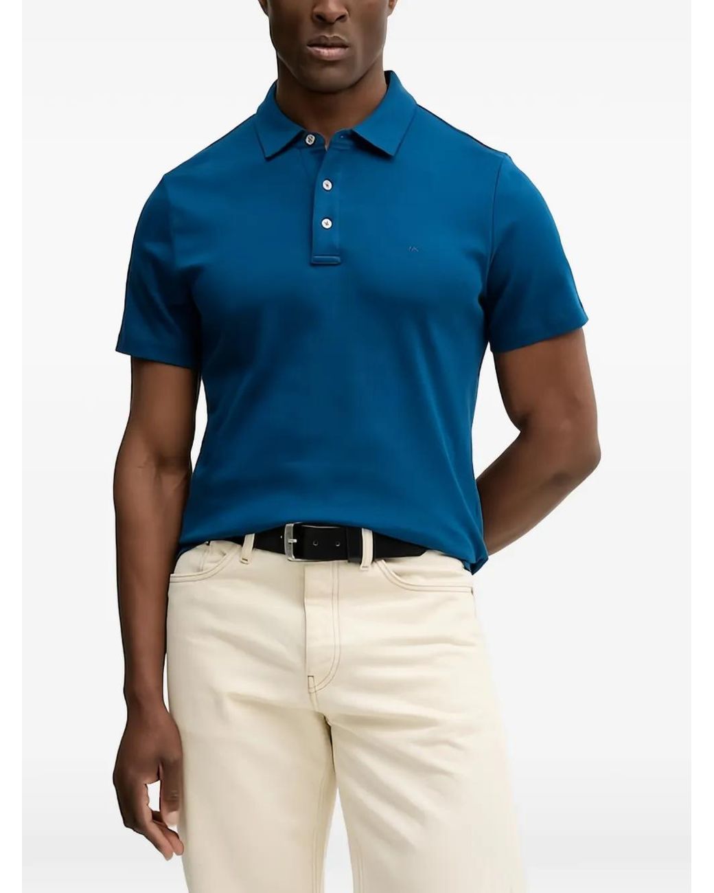 Michael Kors Blue Polo Boutonné À Poche Poitrine for men