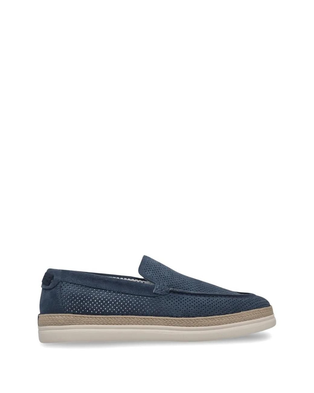 Neil Barrett Blue Perforated Suede Loafers for men