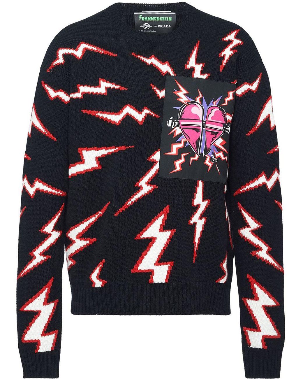 Prada Lightning Bolt Jacquard Jumper in 