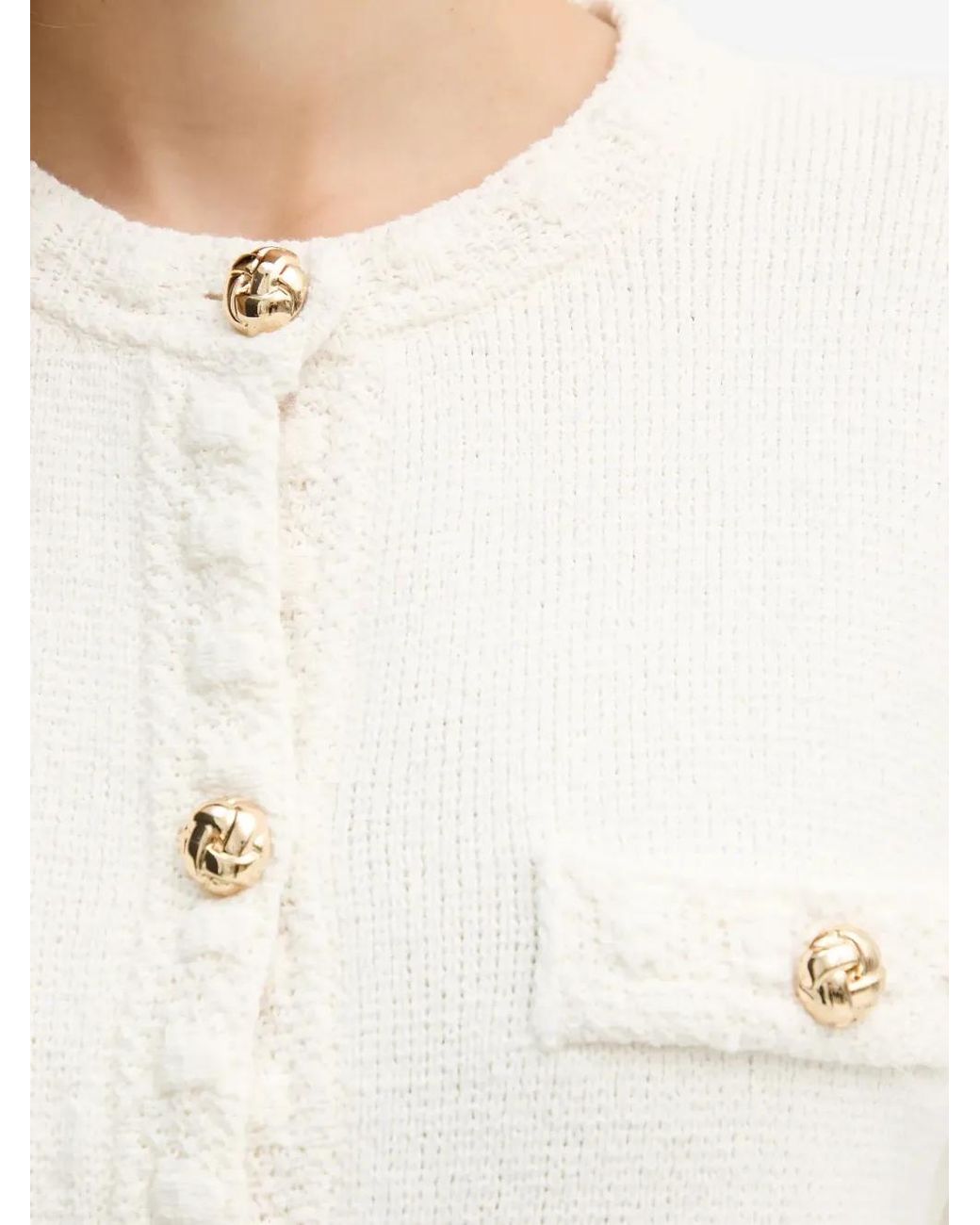 Silvian Heach White Scalloped Button Shirt