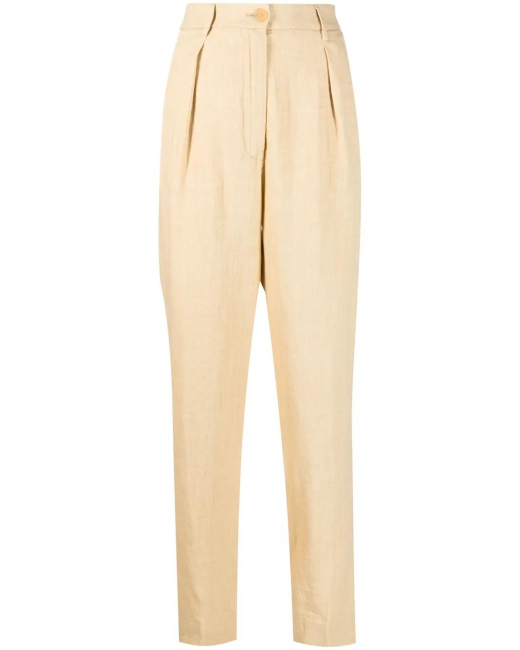 Forte_forte Natural Linen High Waist Trousers