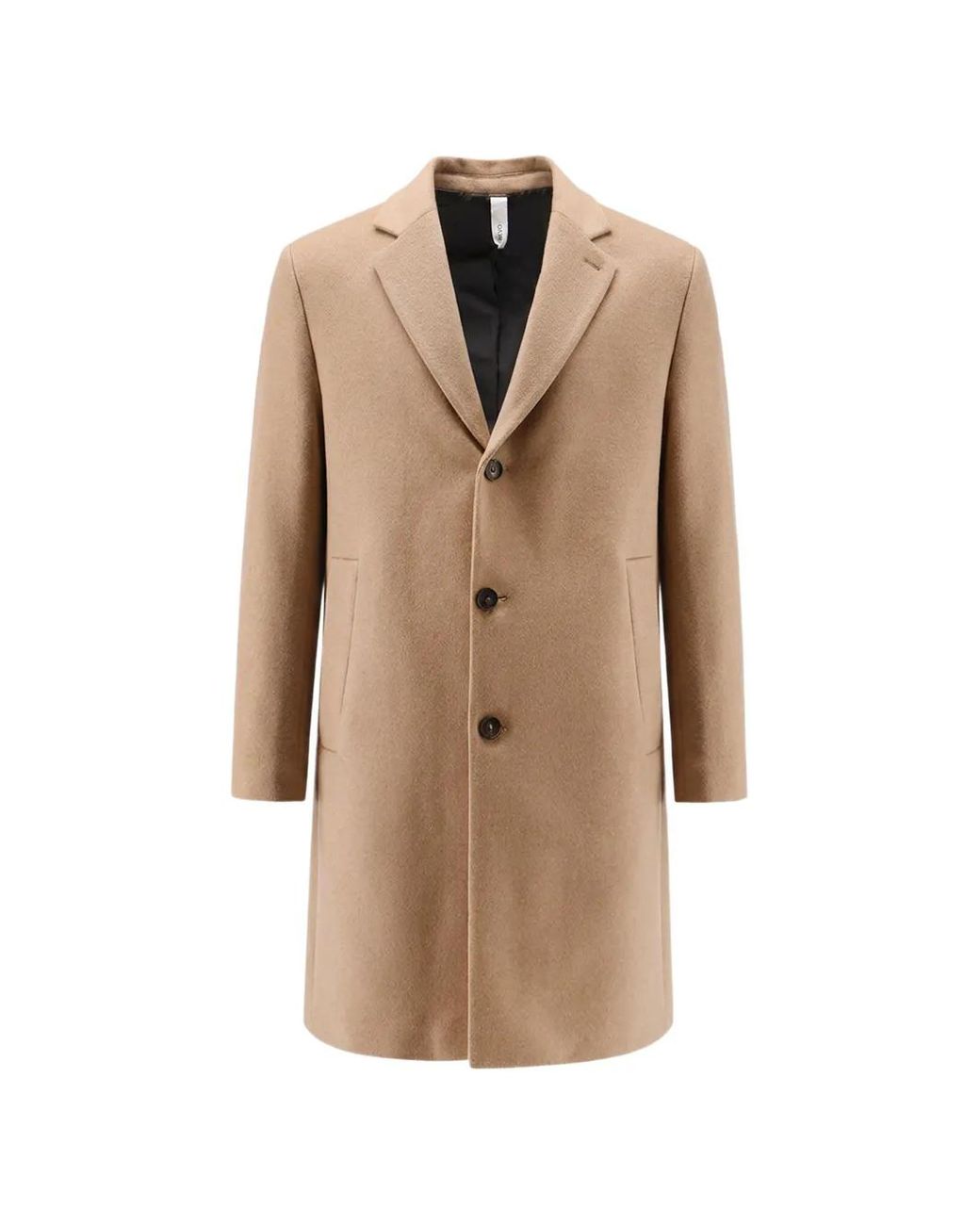 Hevò Natural Single-Breasted Notched-Lapel Coat for men