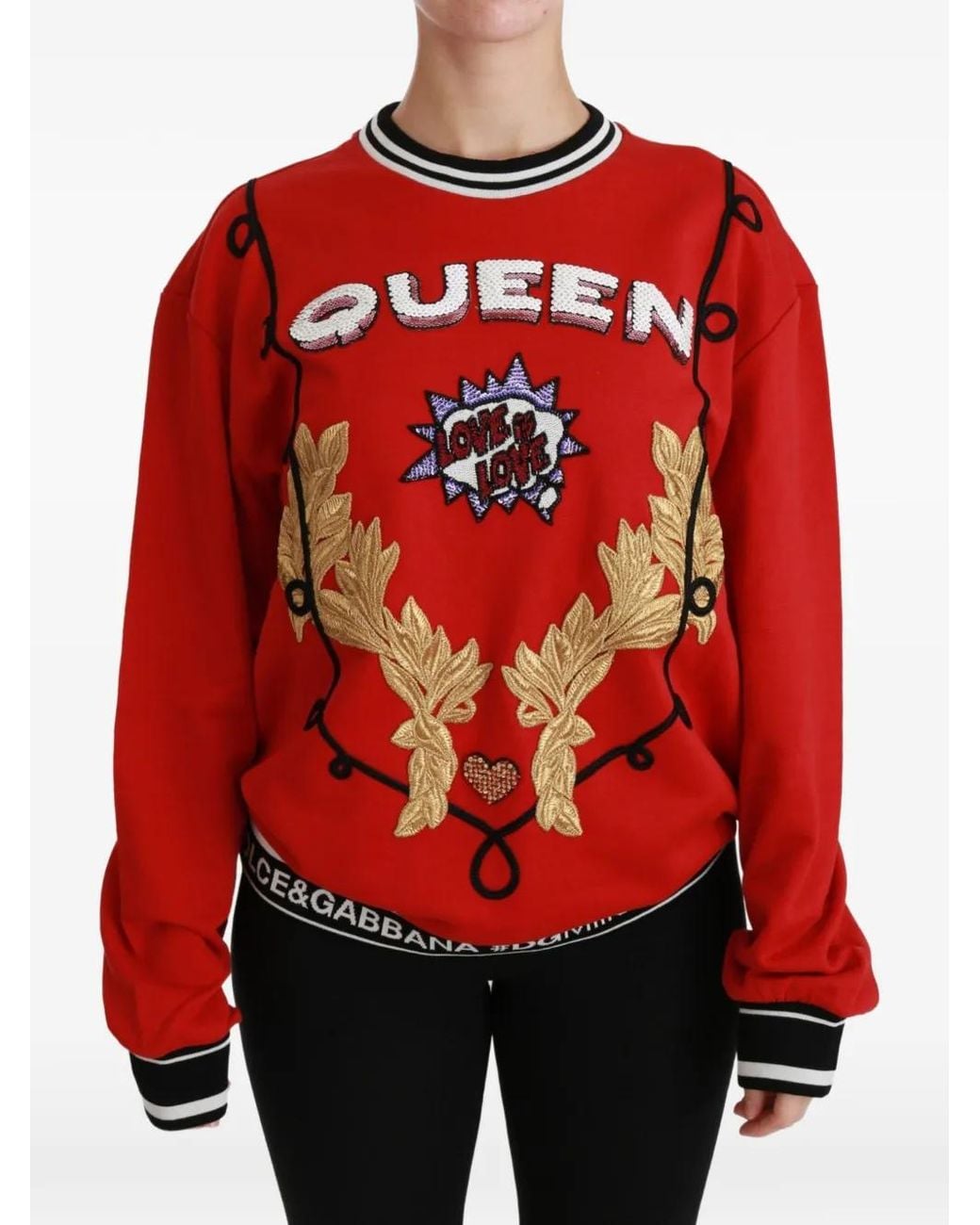 Pull Brodé De Sequins Dolce & Gabbana en coloris Red