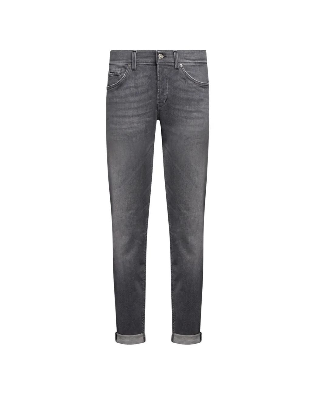 Dondup Gray George Slim-Fit Faded Jeans for men