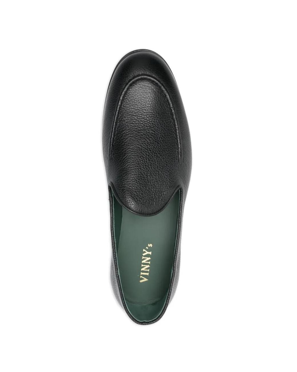 VINNY'S Black Marcel Grained-Leather Loafers for men