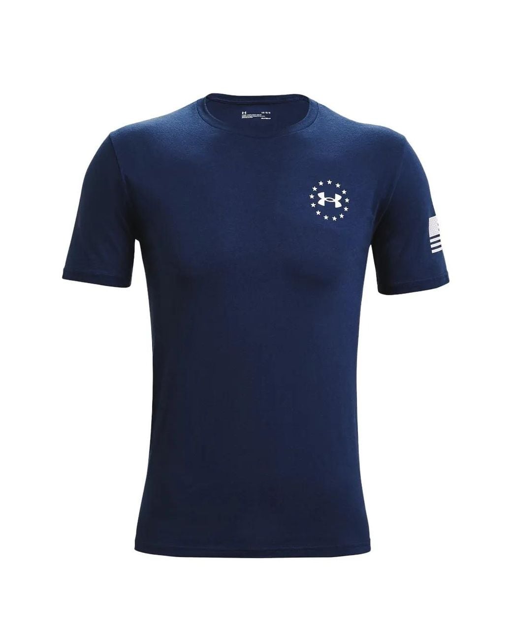 Under Armour Blue Freedom Back Lockup T-Shirt for men