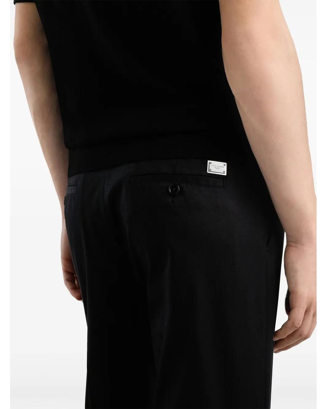 Dolce & Gabbana Black Pleat-Detail Trousers for men